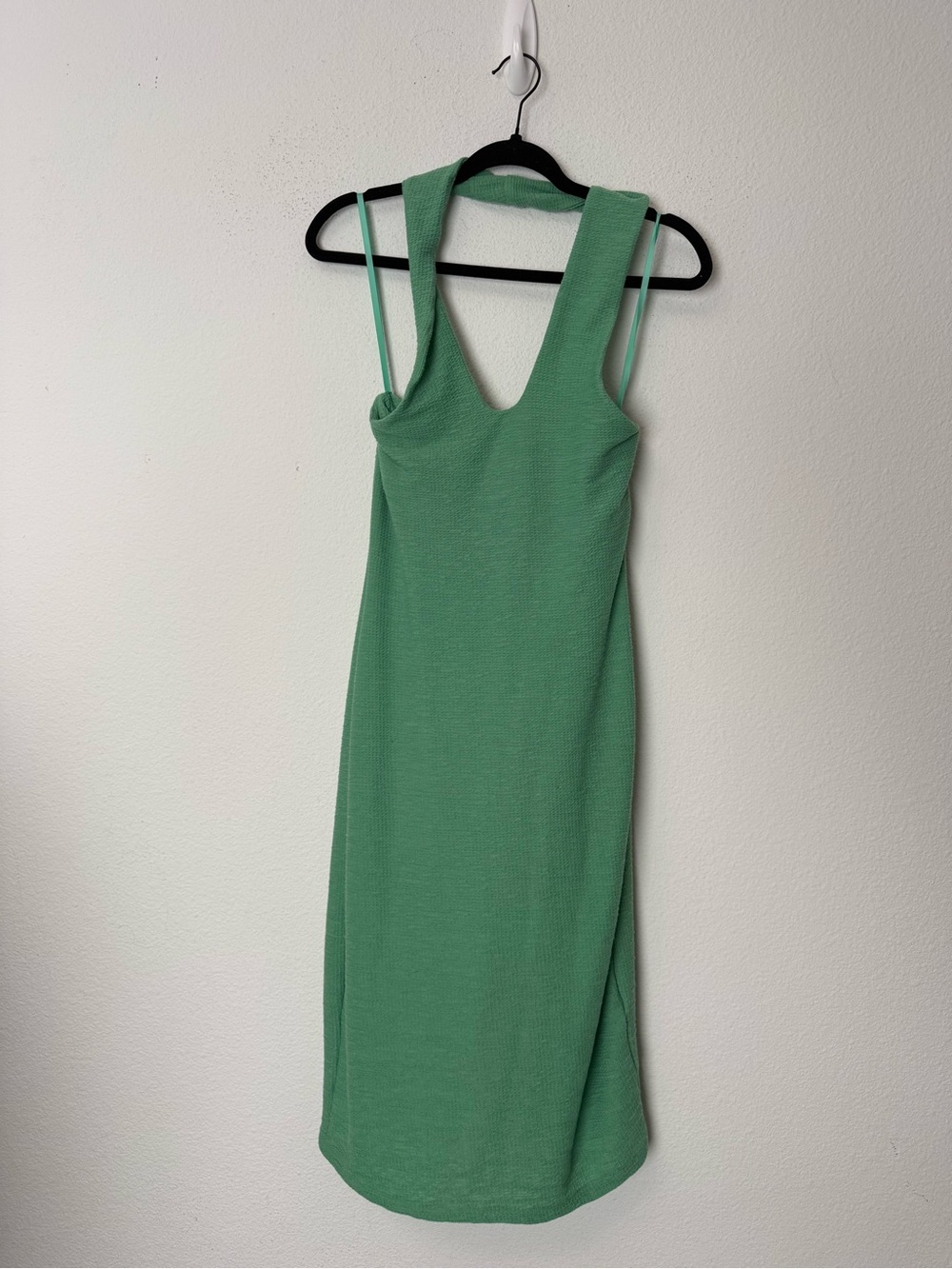 Louna Green Strappy Midi Dress Size S Cutout Bodycon Y2K Vacation